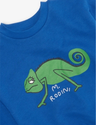 MINI RODINI: Lizard Graphic-Print Cotton-Jersey Sweatshirt 9 Months-9 Years