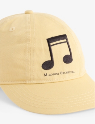 MINI RODINI: Note-Embroidered Cotton Baseball Cap