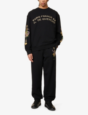 GIVENCHY: Logo-embroidered boxy-fit cotton jumper