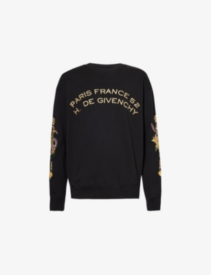 GIVENCHY: Logo-embroidered boxy-fit cotton jumper