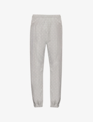 GIVENCHY: Monogram-pattern straight-leg woven trousers
