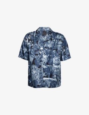 GIVENCHY: Logo-embellished relaxed-fit woven bowling shirt