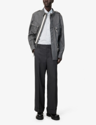 GIVENCHY: Monogram Short-Sleeves Relaxed-Fit Cotton-Poplin Shirt