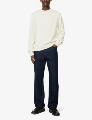 GIVENCHY: Logo-embroidered crew-neck knitted wool jumper