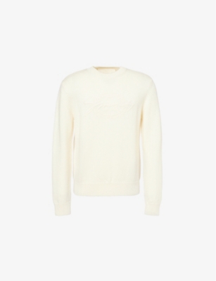 GIVENCHY: Logo-embroidered crew-neck knitted wool jumper