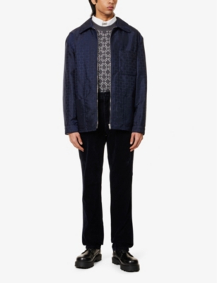 GIVENCHY: Side-stripe slim-fit straight-leg cotton-velour jeans