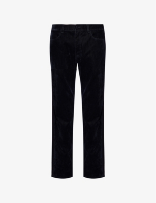 GIVENCHY: Side-stripe slim-fit straight-leg cotton-velour jeans
