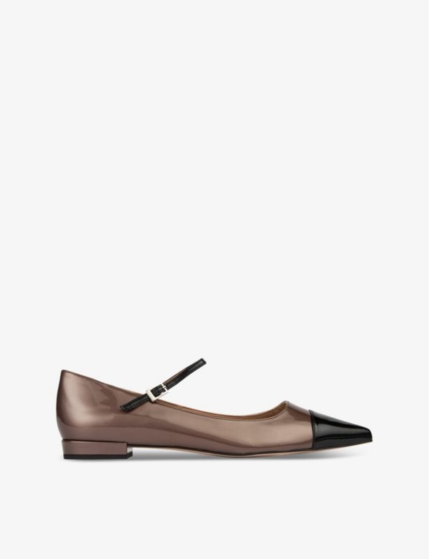 Monty pointed-toe metallic-leather flats
