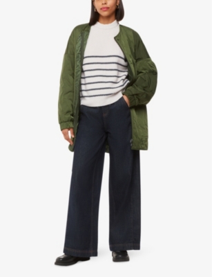 WHISTLES: Round-neck relaxed-fit striped knitted tank