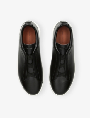 Ermenegildo Zegna Mens  Triple Stitch Leather Low-top Trainers In Blk/white