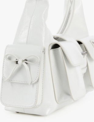 Shop The Kooples Womens Amelia Leather Shoulder Bag Whit In White