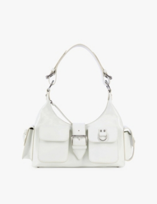 The Kooples Black Leather Amelia Bag In White