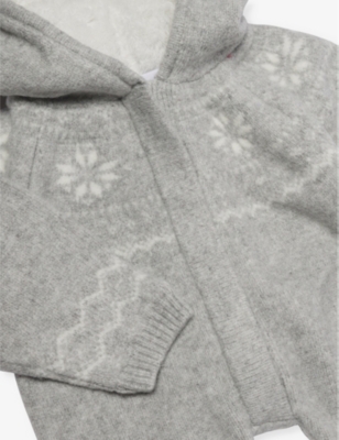 THE LITTLE TAILOR: Fairisle hooded knitted pramsuit 3-12 months