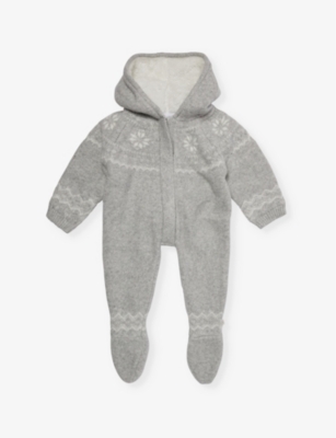 THE LITTLE TAILOR: Fairisle hooded knitted pramsuit 3-12 months
