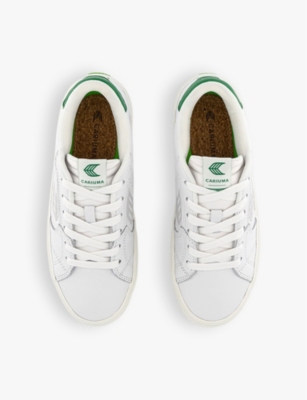 CARIUMA: Salvas branded leather low-top trainers