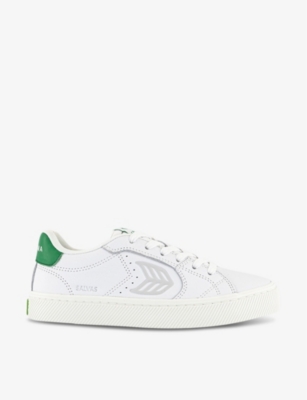 CARIUMA: Salvas branded leather low-top trainers