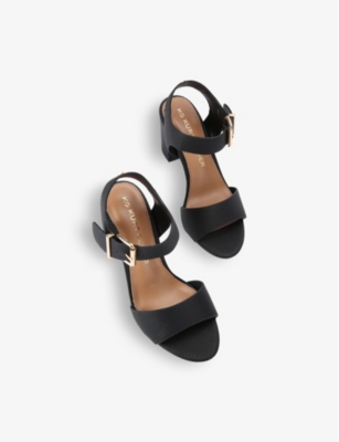 Kg Kurt Geiger Womens Black Sutton Lizard-embossed Faux-leather Sandals In Black