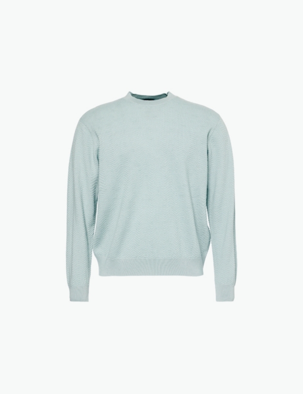 Brand-embroidery crew-neck regular-fit wool jumper