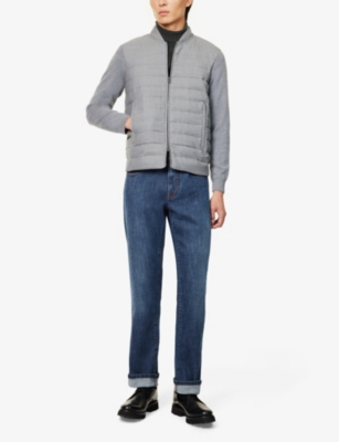EMPORIO ARMANI: Stand-collar padded regular-fit wool-blend jacket