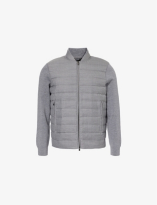Mens Emporio Armani Stand-Collar Padded Regular-Fit Wool-Blend Jacket