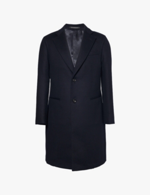 EMPORIO ARMANI: Single-breasted notch-lapels regular-fit wool-blend coat