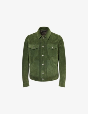 TOM FORD: Regular-Fit Pointed-Collar Suede Western Jacket