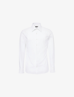 TOM FORD: Textured-Bib Cotton Tuxedo Shirt