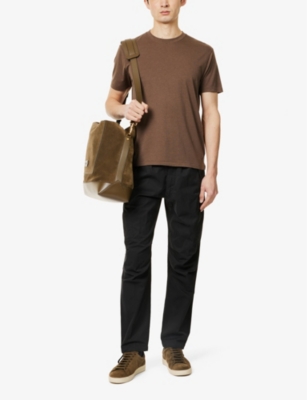 TOM FORD: Brand-embroidery short-sleeves relaxed-fit woven-blend T-shirt