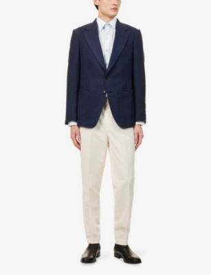 TOM FORD: Shelton Basket-Weave Wool-Blend Cardigan Jacket