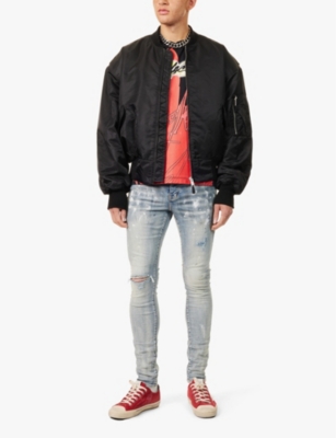 Purple Brand Paint Splatter Denim Jeans In Light Indigo