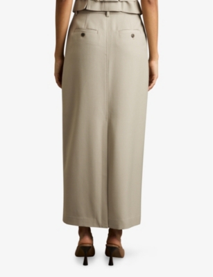 Brittany Textured Wool-Blend Maxi Skirt