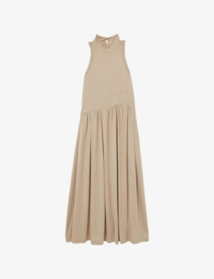 Reiss Womens Blake Sleeveless Jersey Midi Dress Neutral Xs In Neutral