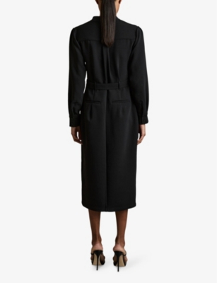 Isla Flap-Pocket Woven Midi Dress