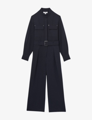 Reiss Kaia Utility Jumpsuit In Navy