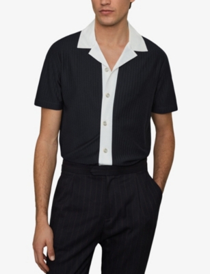 REISS: Aster Short-Sleeved Cotton Shirt