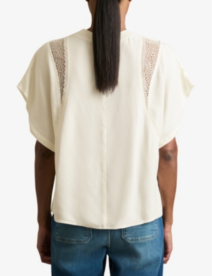 Harlowe Lace-Insert Woven T-Shirt