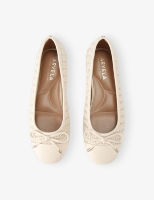 CARVELA WOMENS BONE SARDINIA FAUX-LEATHER BALLET FLATS EUR 40 / 7 UK 