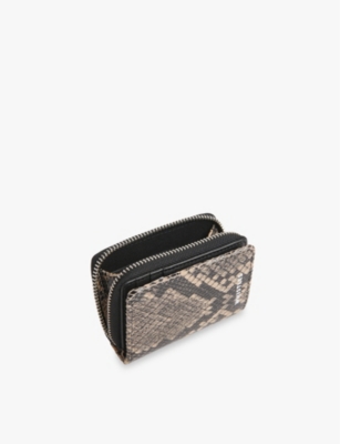 WHISTLES: Koa branded snakeskin-effect leather purse
