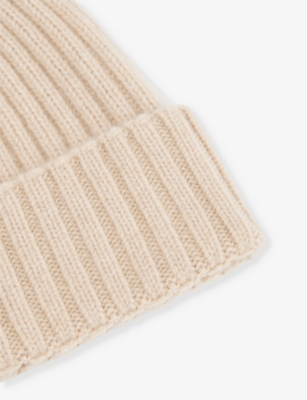 OSCAR JACOBSON: Ribbed cashmere knitted beanie hat
