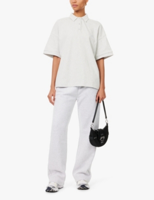 Sisters & Seekers Womens Grey Marl Trademark Relaxed-fit Straight-leg Jogging Bottoms In Grey Marl