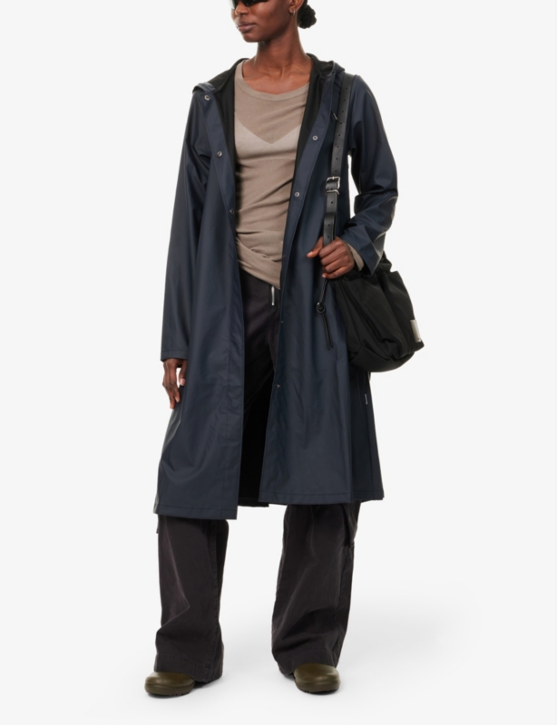 A-line Longer hooded shell jacket