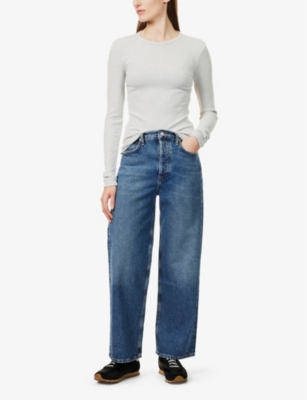 Agolde Womens Control Ren High-rise Wide-leg Denim Jeans In Control