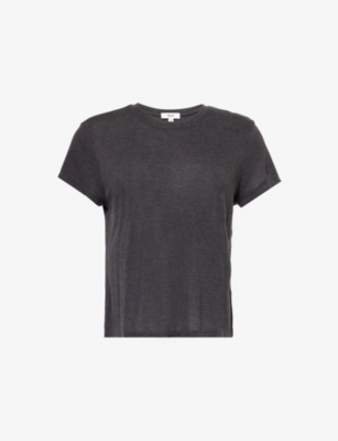 AGOLDE: Adine Shrunken round-neck woven T-shirt
