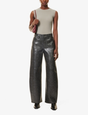 Agolde Womens  Aura Sleeveless Jersey Bodysuit In Aluminum (m Grey)