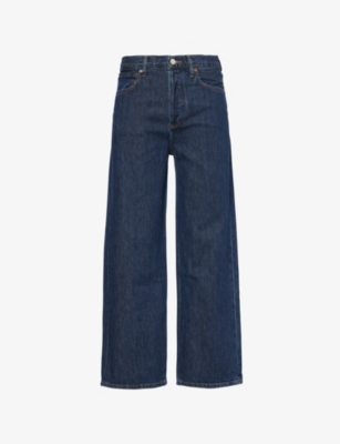 Agolde Ren Rigid High-rise Wide-leg Jeans In Polished (dk Rinse Ind)