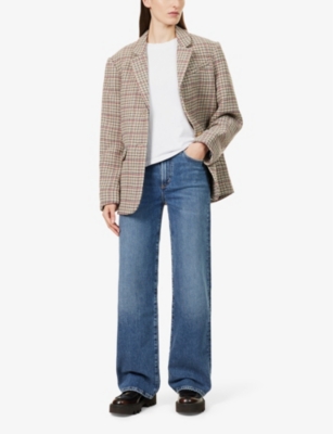 Agolde Womens  Harper Straight-leg Mid-rise Recycled Cotton-blend Jeans In Fix (ind Vint Dk)