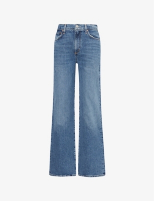 Agolde Womens  Harper Straight-leg Mid-rise Recycled Cotton-blend Jeans In Fix (ind Vint Dk)