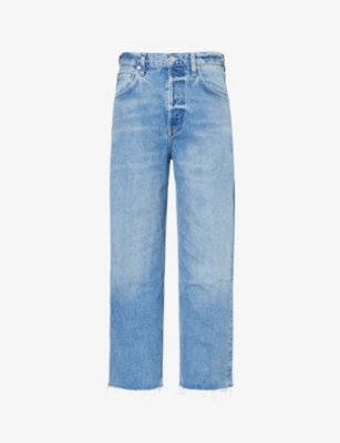 CITIZENS OF HUMANITY: Ayla Raw-Hem Cropped Wide-Leg Denim Jeans