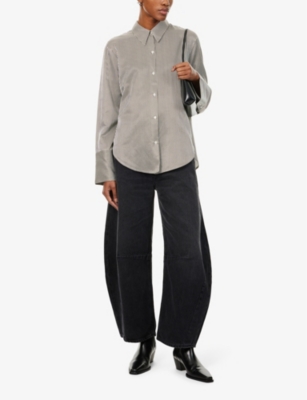 Shop Citizens Of Humanity Womens Venetian Stripe Camilia Striped-print Long-sleeves Cotton And Silk-blend Shirt