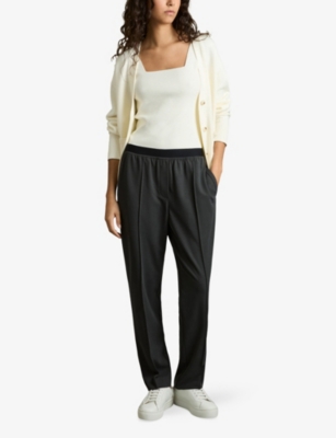 REISS: Lucia Elasticated-Waist Stretch-Woven Trousers
